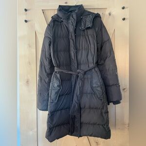 J. Crew Black Belted Down Puffer Coat